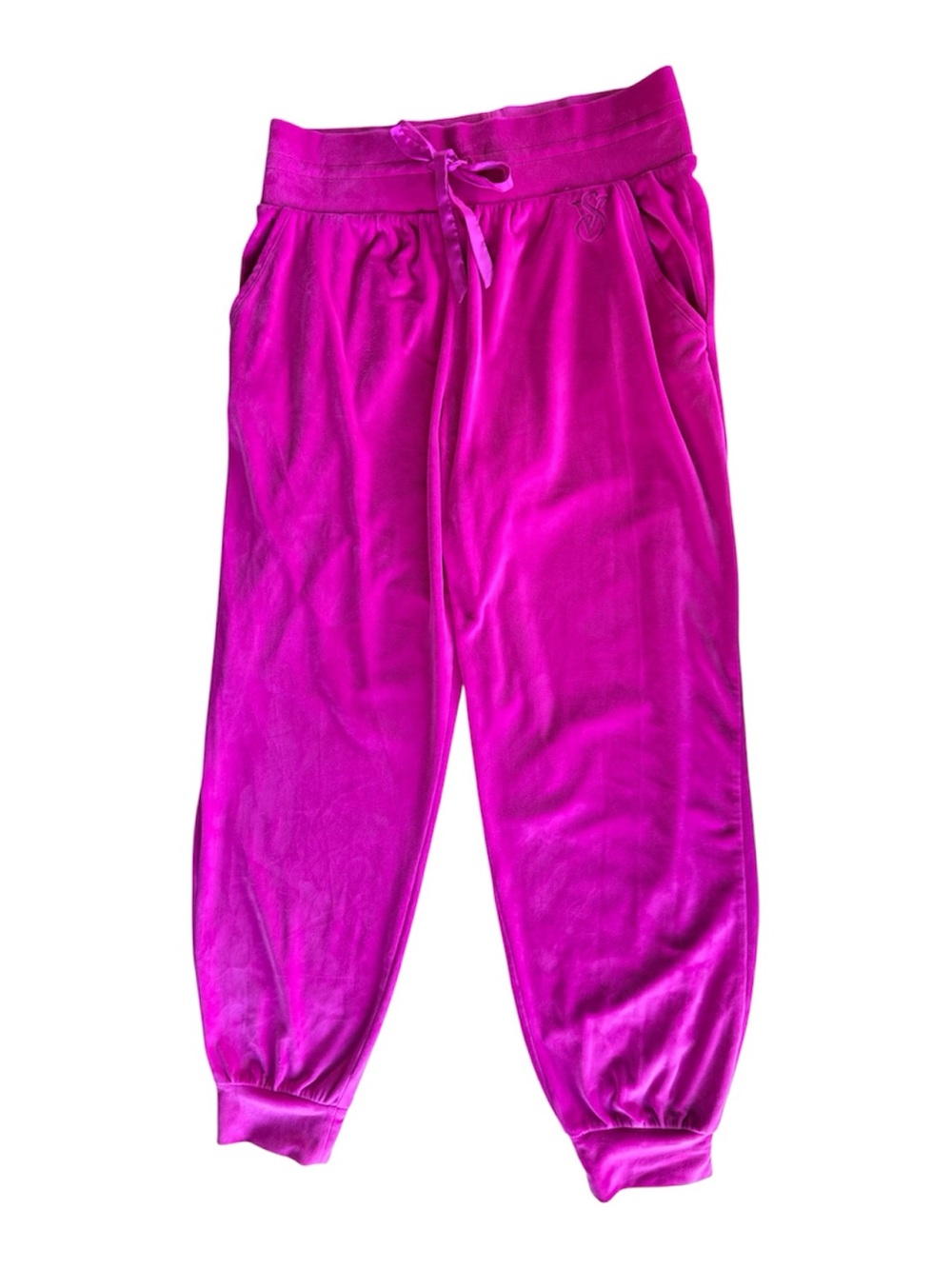 Victoria's Secret Bright Fuchsia Velour Joggers